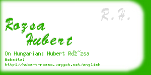 rozsa hubert business card